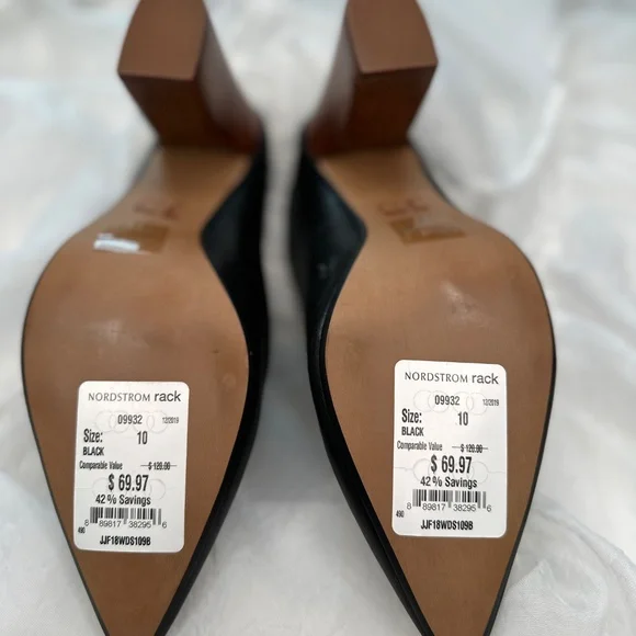 Women's Size 10 Black Leather Mules from Joe's 3.5" Block Heel - Picture 7 of 8